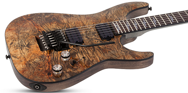 Электрогитара SCHECTER [OMEN ELITE-6 FR CHAR]  6-струнная, корпус: красное дерево, топ: кап, гриф: клен, накладка: палисандр, 24 лада, FloydRose цвет: Charcoal (CHAR)