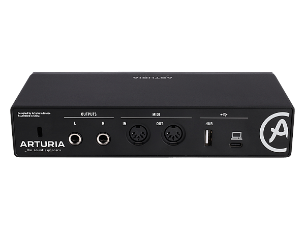Аудиоинтерфейс USB [800102] Arturia [MiniFuse 2 Black] 24бит/192кГц, два комбинированных входа XLR-1/4” (микрофонный / линейный / инструментальный уровень) с фантомным питанием +48 В, выходы на монитор (L/R Jack), выход для наушников, MIDI In/Out