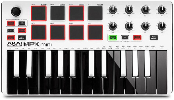AKAI PRO MPK MINI MK2 LE WHITE - MIDI-клавиатура