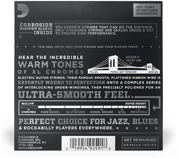 D'ADDARIO ECG24-7 - Струны для электрогитары 7-струнной
