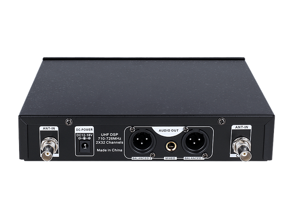 Микрофонная радиосистема Axelvox [DWS7000HT (HT Bundle)] UHF 710-726 MHz, 2 х 32 канала,LCD дисплей, 2х ИК порт, 2 ручных микрофона, 2 держателя на стойку, 2 силиконовых кольца.