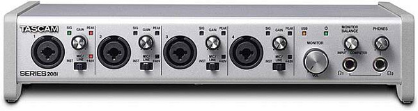 TASCAM SERIES 208i - аудиоинтерфейс USB, АЦП/ЦАП: 24бит/192кГц, USB-B.