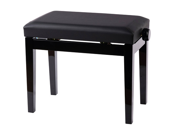 HY-PJ010-GLOSS-BLACK Банкетка, черная, искусственная кожа, Rin
