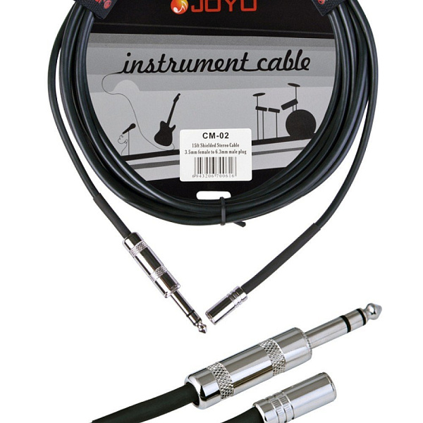 CM-02 Кабель соединительный, 3.5f-6.3мм, 4.5м, Joyo