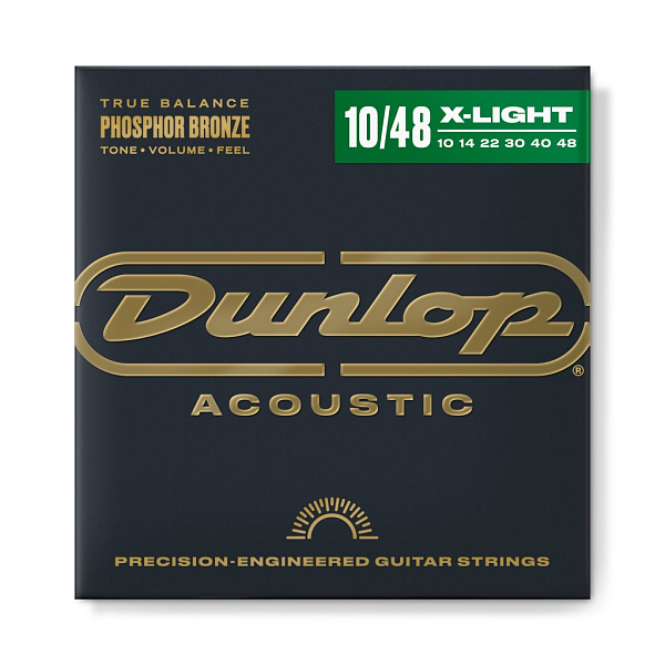 DAP1048 Комплект струн для акустической гитары, фосф.бронза, Extra Light, 10-48, Dunlop