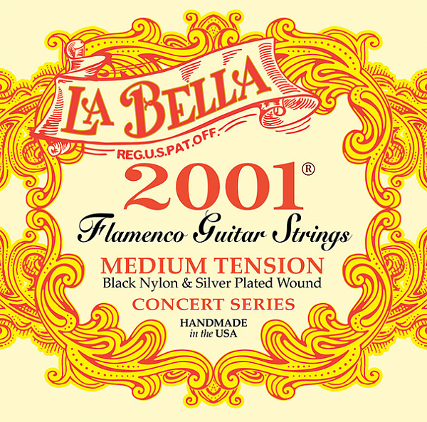 2001FM-Flamenco-Medium Комплект струн для фламенко гитары, среднее нат, посеребр., La Bella