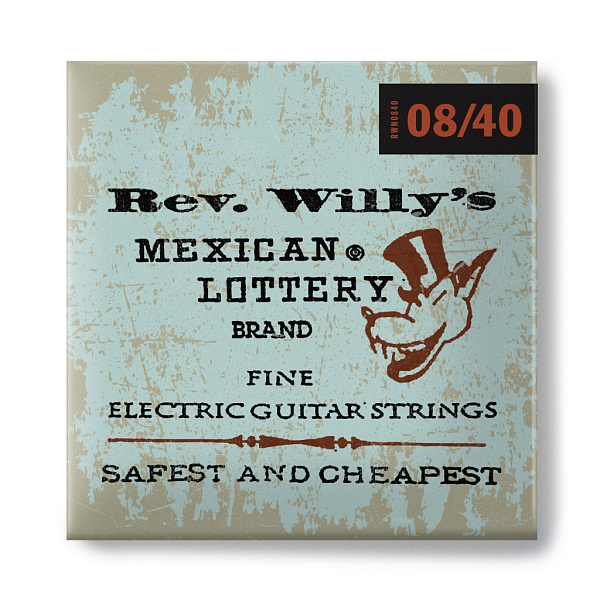 RWN0840 Rev. Willy's Lottery Комплект струн для электрогитары, никелированные, Fine, 8-40, Dunlop