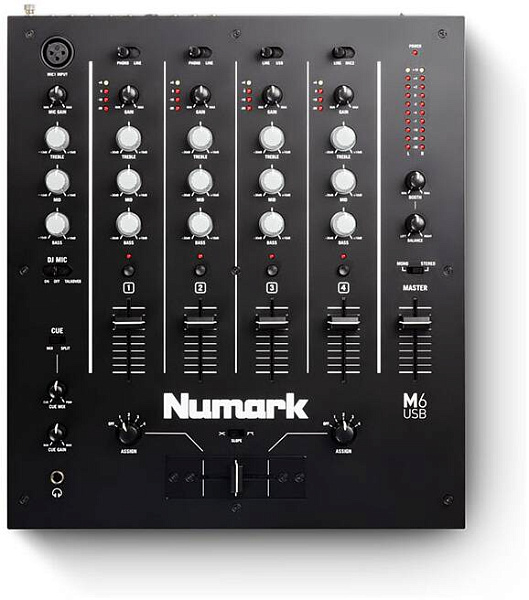 NUMARK M6 USB - DJ-микшерный пульт 3-х канальный, 6xRCA.