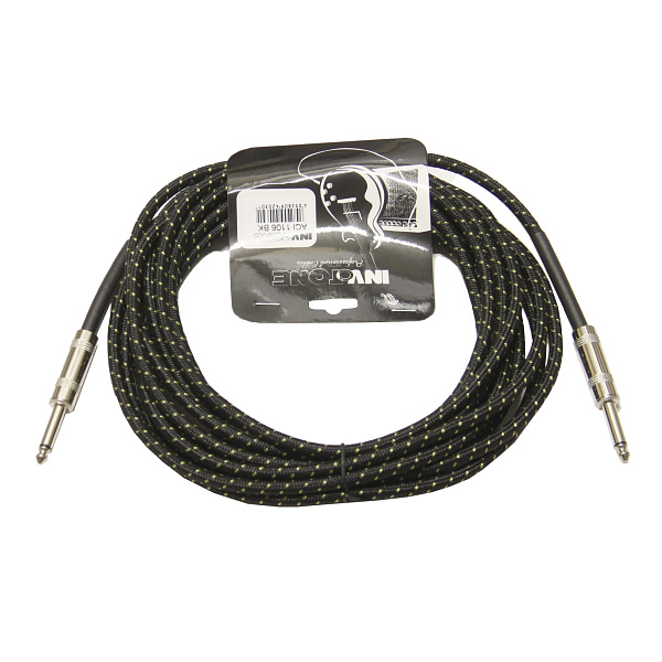 Invotone ACI1110BK - Инструментальный кабель, 6,3 mono jack <-> 6,3 mono jack, длина 10м (черный)