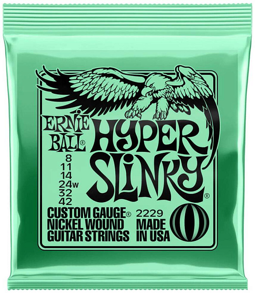 ERNIE BALL 2229 Nickel Wound Slinky Hyper 8-42 - Струны для электрогитары