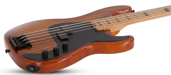 Бас-гитара SCHECTER [P-4 EXOTIC FVSB] 4-х струнная, корпус: болотный ясень, топ: зебравуд, гриф: запеченый клен, 21 лад, звукосниматель: EMG Metal Works P, цвет: Faded Vintage Sunburst (FVSB)