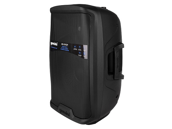 Акустическая система Gemini [AS-2112P] Активная, 2-х полосная, мощность RMS/Peak 750/1500 Вт, АЧХ 45-20000 Гц, Max SPL 108 дБ, динамики: 12" НЧ, 1" ВЧ, входы: 1/8" TRS AUX, RCA (L/R) AUX, 2xXLR микрофонные, 2x1/4" линейные, выходы: XLR Mix