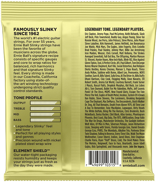 ERNIE BALL 2214 Nickel Wound Slinky Mammoth 12-62 - Струны для электрогитары