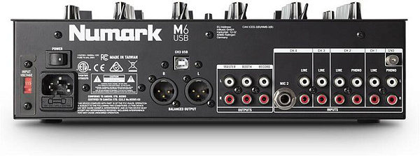 NUMARK M6 USB - DJ-микшерный пульт 3-х канальный, 6xRCA.
