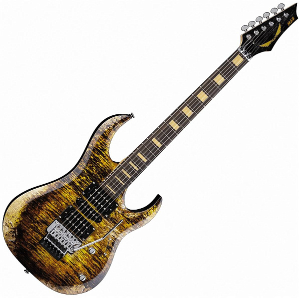 DEAN MAB RLC - электрогитара типа «Ibanez»,24 лада,HSH,1V+1T,FR,цвет "Золотая...