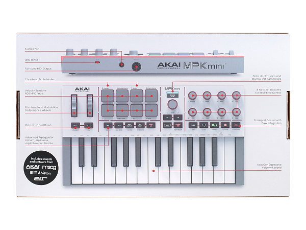 Миди-клавиатура [MPKMINI4W] AKAI [MPK Mini IV White]