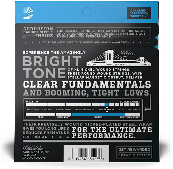 D'ADDARIO EXL170 - Струны для бас-гитары
