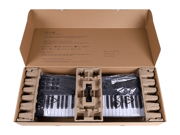 MIDI клавиатура [231622] Arturia [KeyLAB 49 MK3 Black] 49 клавиш, полувзвешенная механика, дисплей, 12 пэдов , 9 фейдеров, 9 поворотных регуляторов, 3 входа для подключения педалей, MIDI in/out, USB-C