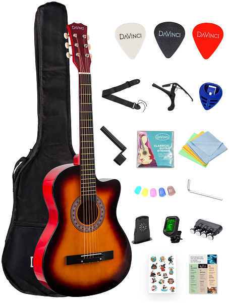 DAVINCI DF-50C 16 SB PACK - Гитара акустическая в наборе