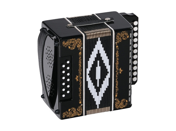 S48/1XL-A-BLACK Гармонь «Чайка» 21х12, чёрный, Шуйская гармонь