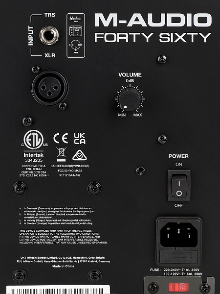 Акустическая система [FORTYSIXTYEU] M-audio [Forty Sixty] 6,5” НЧ динамик, 1.25” ВЧ, 39 Гц - 22 кГц, 60 Вт + 40 Вт,113 дБ, BT