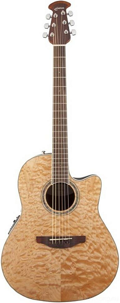 OVATION CS24P-4Q Celebrity Standard Plus Mid Cutaway Natural Quilt Maple...