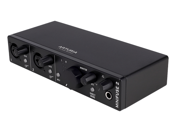 Аудиоинтерфейс USB [800202] Arturia [MiniFuse Recording Pack Black] комплект: MiniFuse 2, микрофон CM1, поп фильтр, наушники EF1 и XLR кабель. Цвет - черный