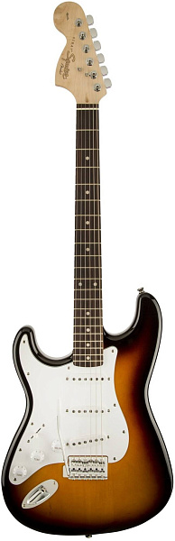 FENDER SQUIER AFFINITY STRATOCASTER LEFT HANDED LRL BROWN SUNBURST левосторонняя...