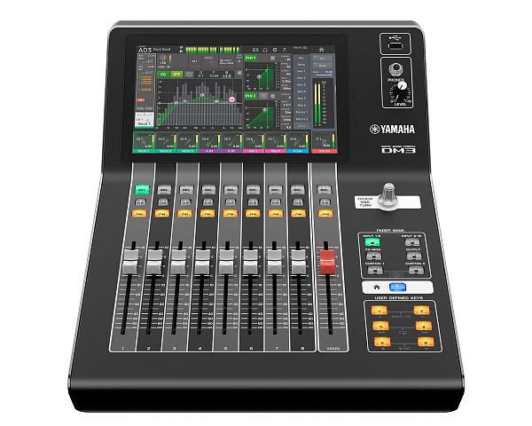 Микшер Yamaha [DM3S ] цифровой, компактный. 9 фейд. + 9" сенсорный экран, 16 вх. mic/line, 8 вых., USB: 18 вх. + 18 вых., 18 эффектов , 48 кГц/96 кГц