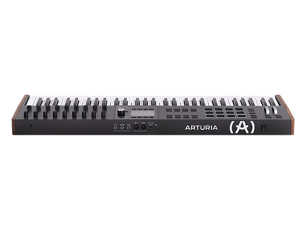 MIDI клавиатура [231632] Arturia [KeyLAB 61 MK3 Black] 61 клавиша, полувзвешенная механика, дисплей, 12 пэдов , 9 фейдеров, 9 поворотных регуляторов, 3 входа для подключения педалей, MIDI in/out, USB-C