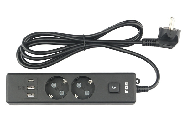 PC-5B-2M PowerCube Удлинитель, 2 розетки, 3 USB-порта, Электрическая мануфактура