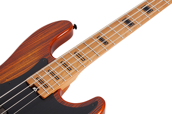 Бас-гитара SCHECTER [P-4 EXOTIC FVSB] 4-х струнная, корпус: болотный ясень, топ: зебравуд, гриф: запеченый клен, 21 лад, звукосниматель: EMG Metal Works P, цвет: Faded Vintage Sunburst (FVSB)