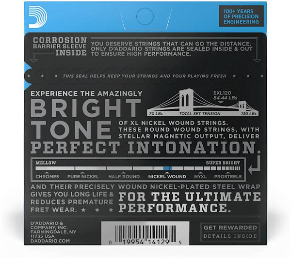 D'ADDARIO EXL120 - Струны для электрогитары