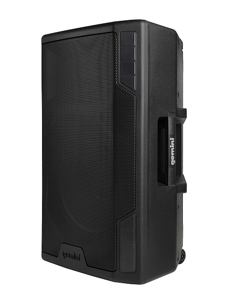 Акустическая система Gemini [GSP-5500] Активная, 2-х полосная, RMS/Peak 550/2200 Вт, АЧХ 40-20000 Гц, SPL 126 дБ, 15" ВЧ, 1,35" ВЧ, вх.: (2) XLR Mic, (2) 1/4" TRS Mic, 1/8” TRS AUX, RCA (L/R) AUX, XLR, вых.: XLR Mix, USB, SD, FM, Bluetooth