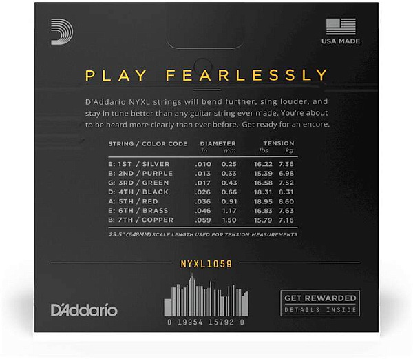 D'ADDARIO NYXL1059 - Струны для электрогитары 7-струнной
