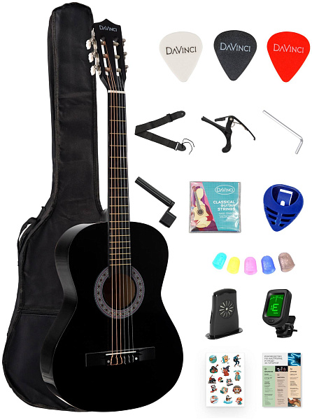 DAVINCI DC-50A 14 BK PACK - Гитара классическая в наборе