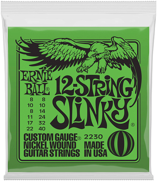 ERNIE BALL 2230 Nickel Wound Slinky 8-40 - Струны для электрогитары 12-струнной