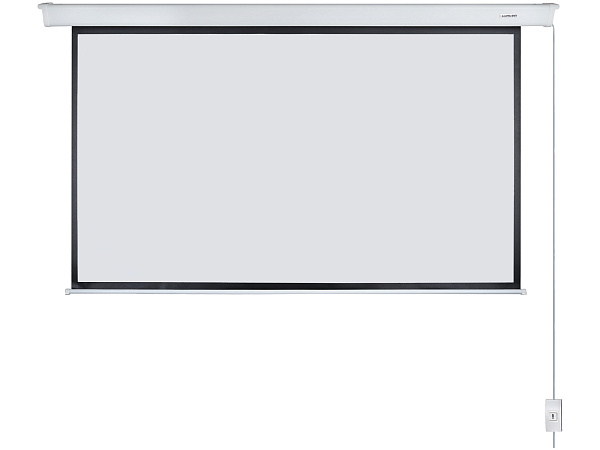 [LMC-100114] Экран с электроприводом Lumien [Master Control] 174x240 см (раб.область 130х232 см) (105") Matte White FiberGlass черн. кайма сверху 40 см 16:9