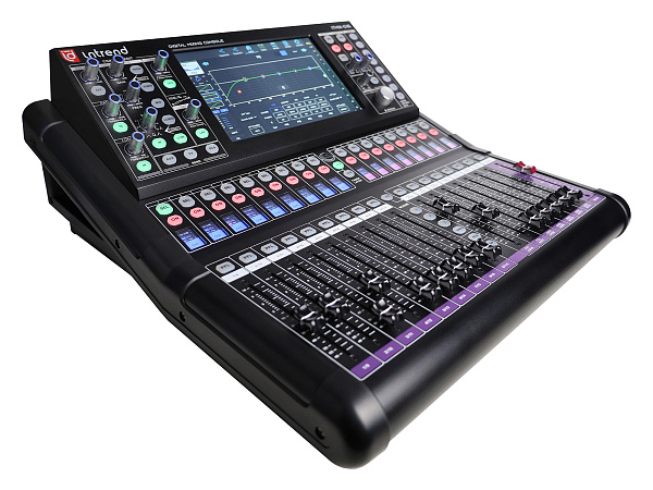 Микшер Intrend [ITMIX-D16] цифровой, 48 каналов, 16 аналоговых входов, поддержка 2х блоков расширения входов/выходов ITMIX-DEX-168