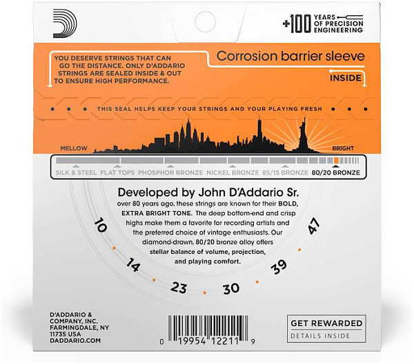 D'ADDARIO EJ10 - Струны для акустической гитары
