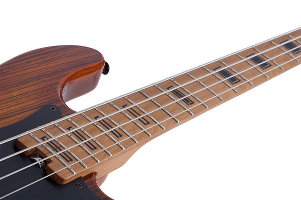 Бас-гитара SCHECTER [P-4 EXOTIC FVSB] 4-х струнная, корпус: болотный ясень, топ: зебравуд, гриф: запеченый клен, 21 лад, звукосниматель: EMG Metal Works P, цвет: Faded Vintage Sunburst (FVSB)