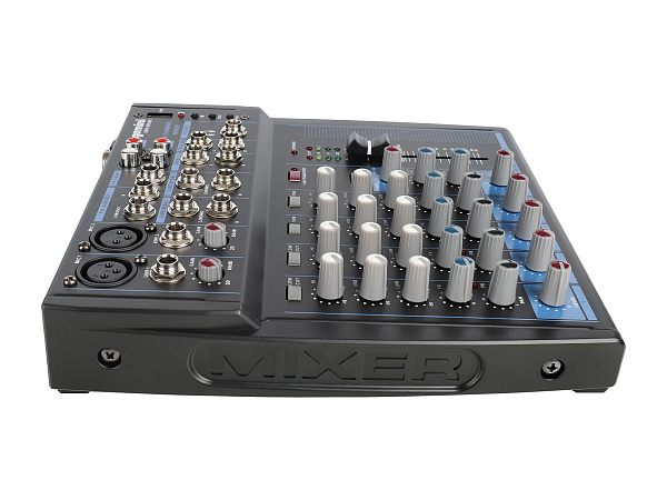 Микшер [GEM-08USB] Gemini [GEM-08USB] аналоговый, 8 каналов, выход на наушники, Bluetooth, USB-проигрыватель файлов в формате MP3/WAV