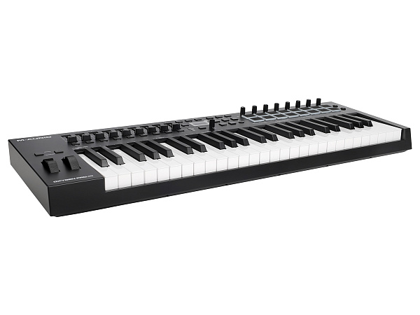 MIDI клавиатура [OXYGENPRO49] M-audio [Oxygen Pro 49] 49 клавиш, 8 энкодеров, 9 фейдеров, 16 пэдов, 12 кнопок управления, колеса высоты тона и модуляции, smart control, auto-mapping, встроенный арпеджиатор, 1/4" Jack вход для педали сустейна, MIDI выход