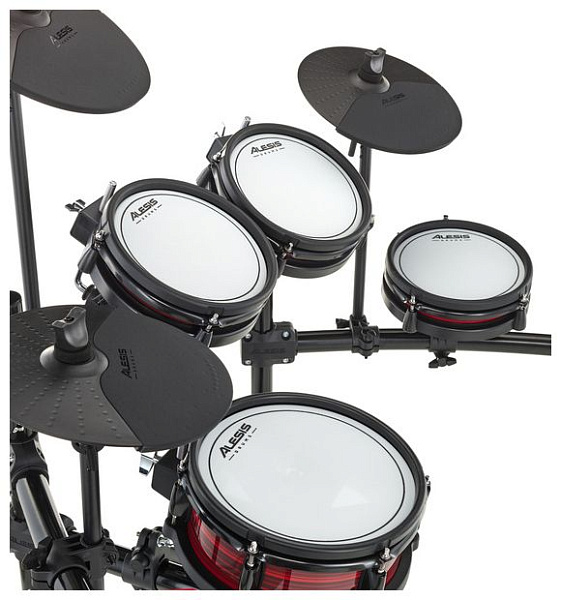 Электронная ударная установка [NITROPROKITXEUK] Alesis [NITRO PRO KIT] 1 x 10" двухзонный малый барабан, 3 x 8" двухзонных тома, 1 x 8" сетчатый бас-барабан, 1 x 10" Hi-Hat, 2 x 10" тарелки с функцией заглушения