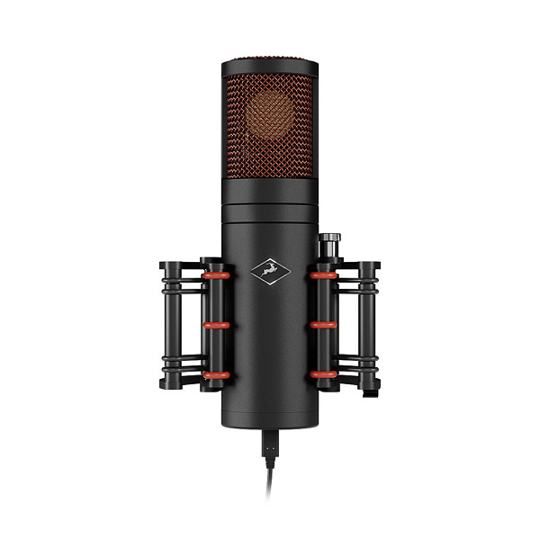 Микрофон Antelope Audio [Edge Go] конденсаторный, вухсторонние мембраны с золотым напылением 6u, диафрагма: 34 мм, кардиоида, восьмерка, всенаправленная, 20 Гц - 20 кГц, уровень звукового давления: 116 дБ, соотношение сигнал-шум: 75 дБ (А), USB Type-C