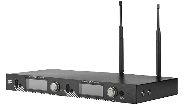 Радиосистема [T-521UW] ITC , UHF двухканальная радиосистема с головным и петличным микрофонами. LCD дисплей. True Diversity. Одновременная работа до 6 каналов