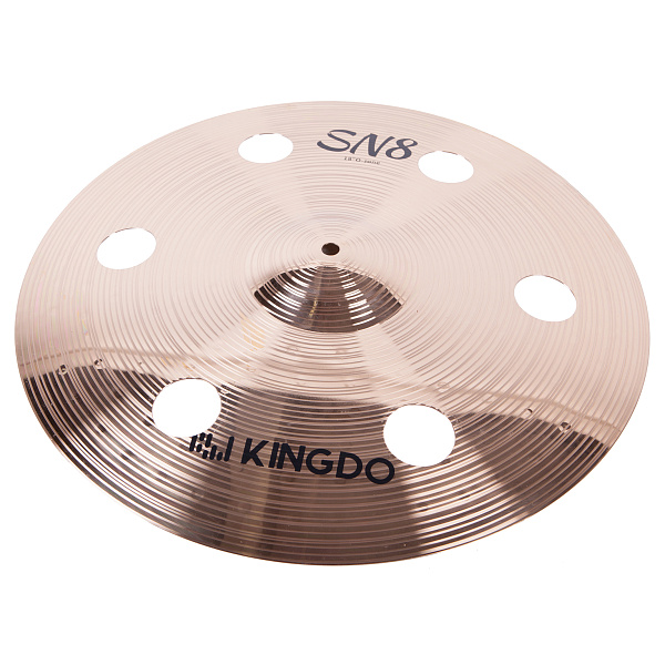 Тарелка крэш 18" [18" SN8 O-ZONE CRASH] KINGDO [18" SN8 O-ZONE CRASH] сплав В8, с отверстиями, поверхность полированная