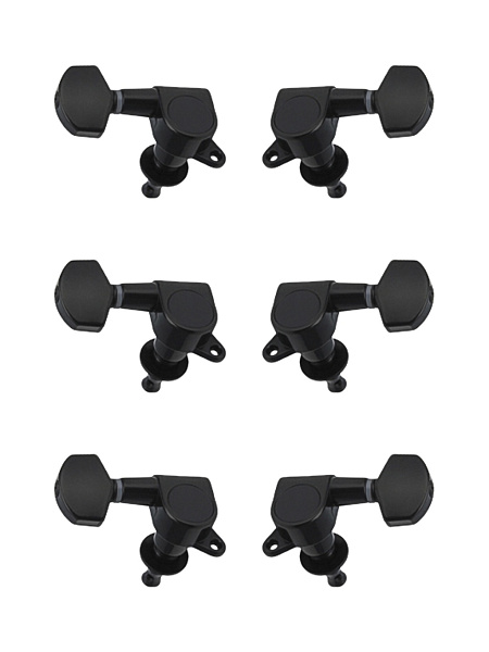 J-02-BK-3+3 Колки для гитары 3+3, черные, Metallor