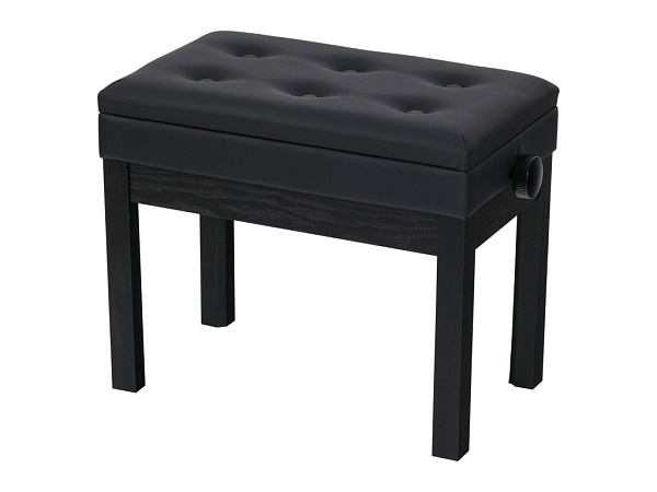 HY-P410-SATIN-BLACK Банкетка, матовый черный, искусственная кожа, Rin