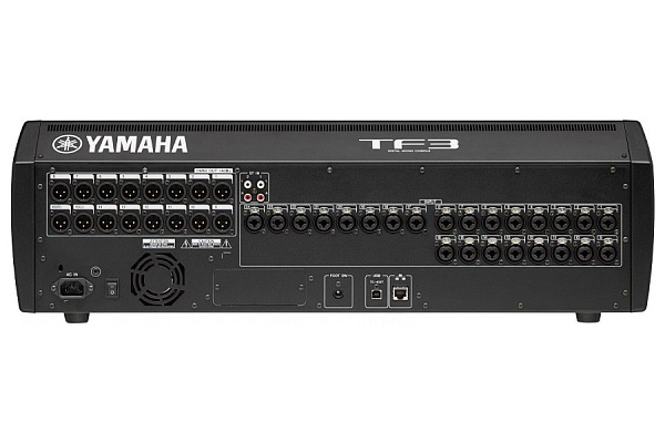 Микшер Yamaha [TF3] цифровой, 24 аналоговых XLR/TRS MIC/LINE + 2 аналоговых RCA стерео линейных входа, 16 аналоговых XLR выходов, 25 моторизированных фейдера, 48 входных микшируемых каналов, USB 2.0